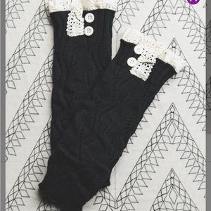 Black Lace-Trim Boot Tops